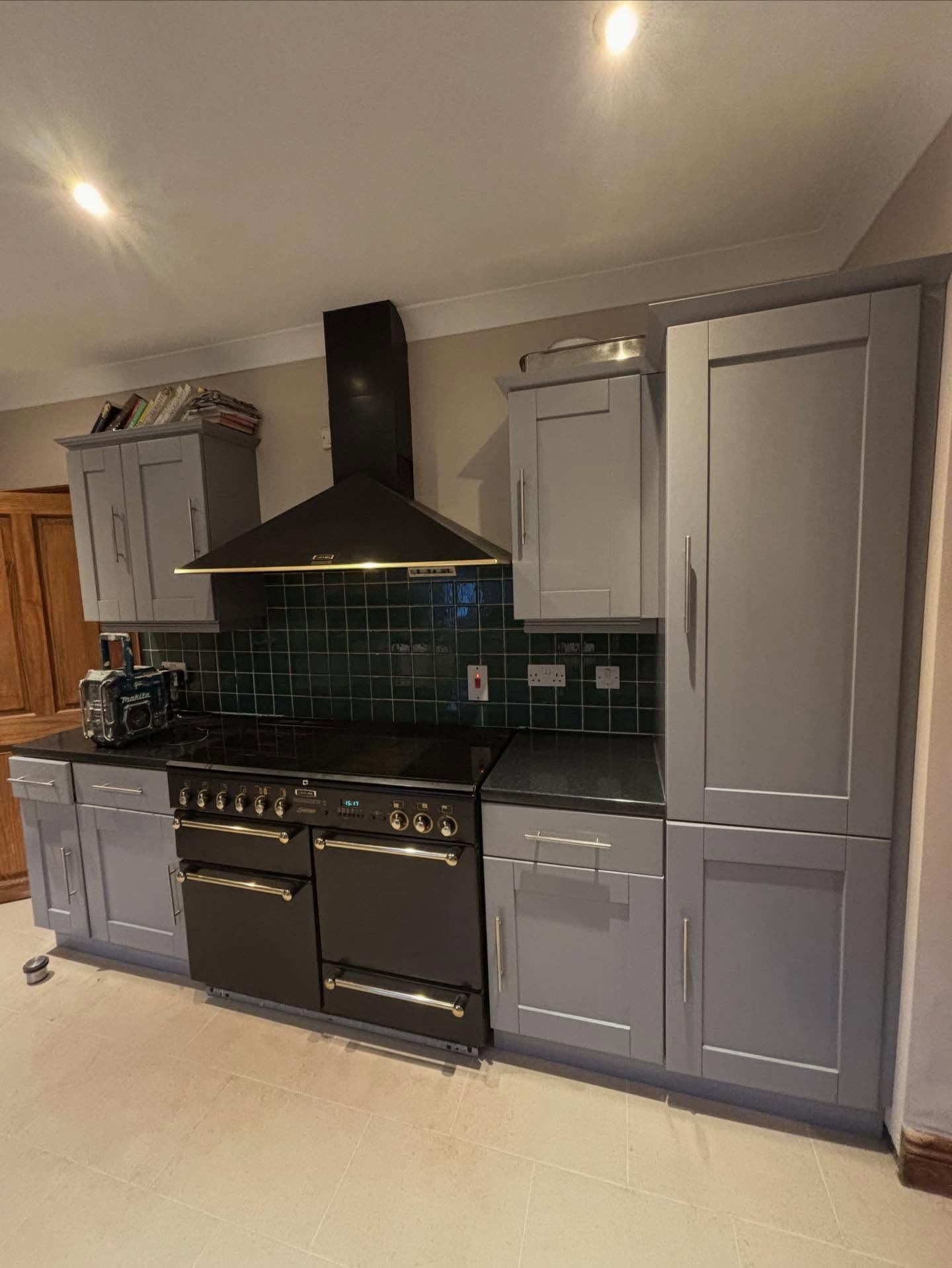 Spray finished kitchen cabinets